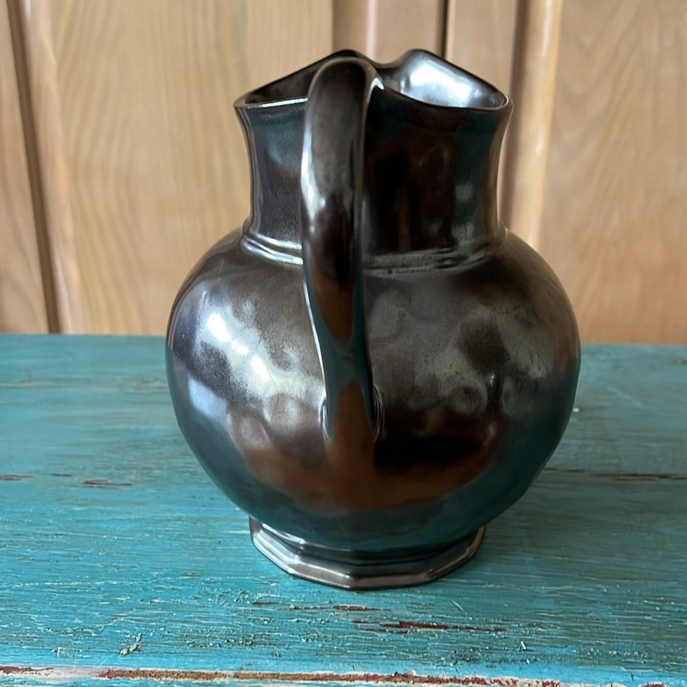 Juliska Pewter Glaze Stoneware Handled Pitcher Jug Vase - Picture 3 of 8